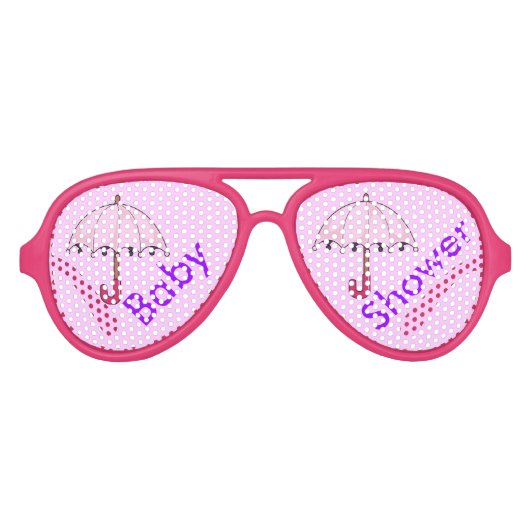 Roze Paraplu's Adult Aviator Party Shades Aviator Zonnebril (Voorkant)