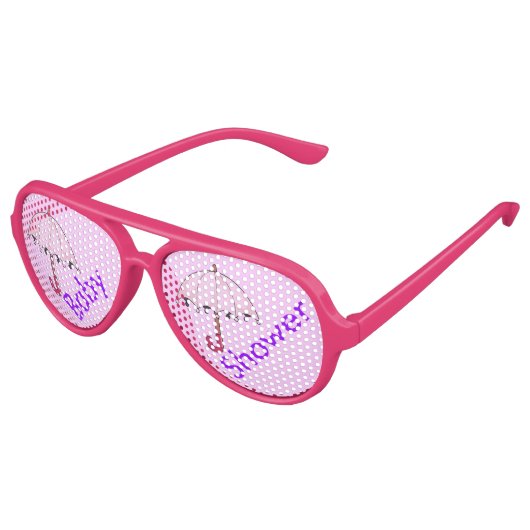 Roze Paraplu's Adult Aviator Party Shades Aviator Zonnebril (Gekanteld)