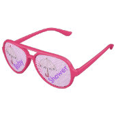 Roze Paraplu's Adult Aviator Party Shades Zonnebril (Gekanteld)