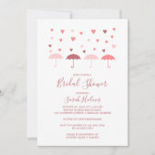 Roze paraplu's en harten Vrijgezellenfeest Kaart (Voorkant)