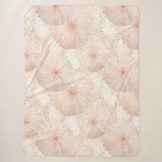 Roze Paraplu's Sherpa Deken (Voorkant)