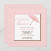  Roze Parasol Bridal Shower Kaart (Voorkant / Achterkant)