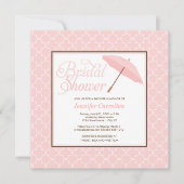  Roze Parasol Bridal Shower Kaart (Voorkant)