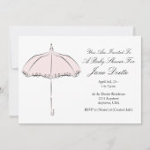  roze parasol doucheuitnodiging kaart (Voorkant)