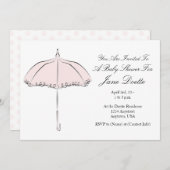  roze parasol doucheuitnodiging kaart (Voorkant / Achterkant)