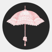  roze parasol Stickers (Voorkant)