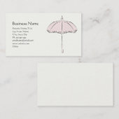 Roze parasol visitekaartje (Voorkant / Achterkant)