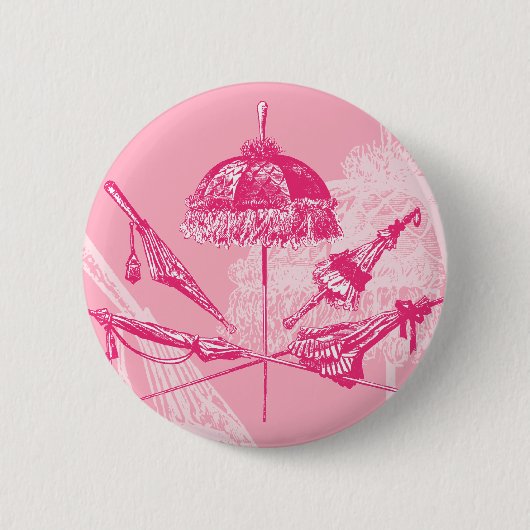 Roze parasols ronde button 5,7 cm (Voorkant)