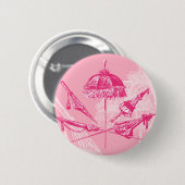 Roze parasols ronde button 5,7 cm (Voorkant /achterkant)