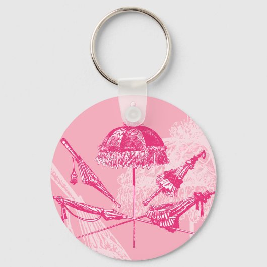 Roze parasols sleutelhanger (Voorkant)