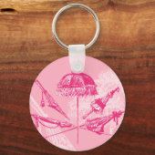 Roze parasols sleutelhanger (Voorkant)