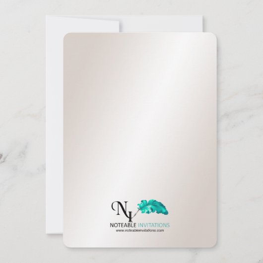 Roze Parel 30e Trouwdag Uitnodiging (Achterkant)