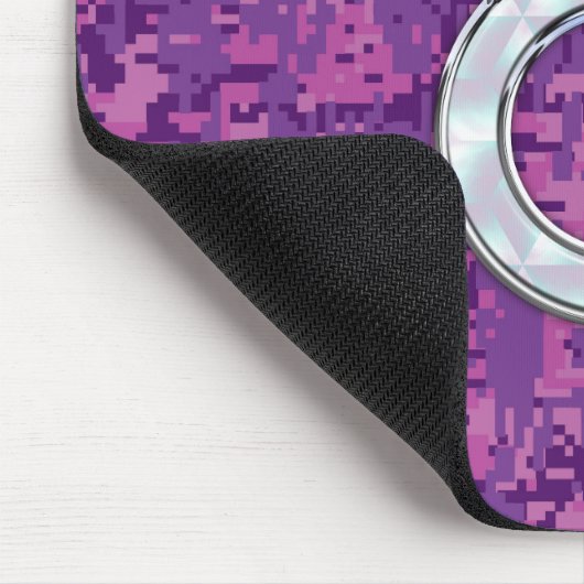 Roze parel als sterrenbeeld Stier op digitale camo Muismat (Hoek)