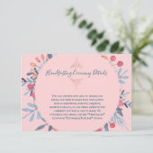 Roze Parel Aquarel Bloemendetails Kaart (Staand voorkant)