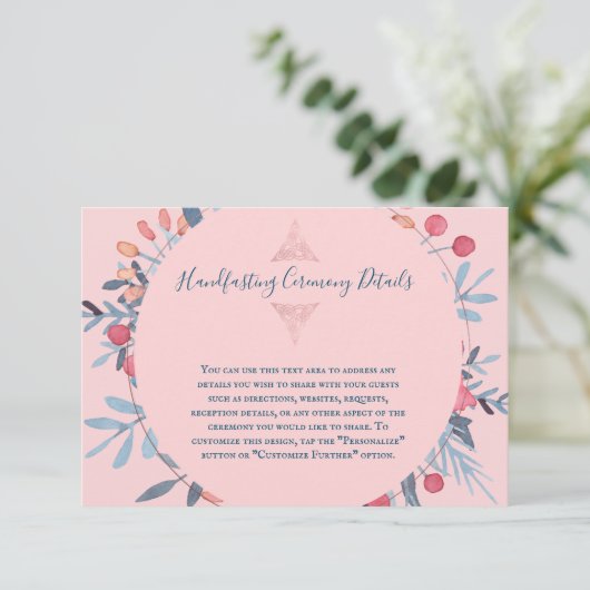 Roze Parel Aquarel Bloemendetails Kaart (Staand voorkant)