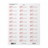 Roze Parel Boog Retouradreslabels Etiket (Full Sheet)