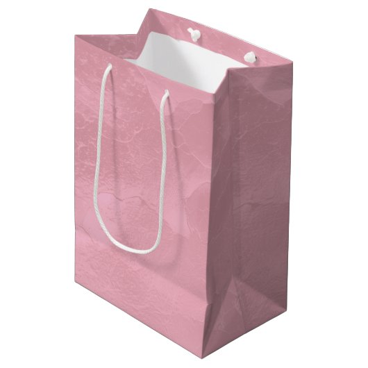 Roze parel bruidsfeest chic medium cadeauzakje (Voorkant Gekanteld)