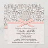 Roze Parel en Kant Bruids Douche Uitnodigingen (Voorkant / Achterkant)