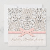 Roze Parel en Kant Bruids Douche Uitnodigingen (Achterkant)