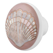 Roze Parel en Roze Gouden Schelp Keramische Knop (Rechts)