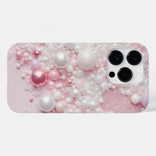 Roze Parel Glitter Glam Bling Case-Mate iPhone Case (Achterkant (horizontaal))