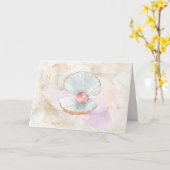 Roze Parel in Mosselschelp Kaart (Gele Bloem)