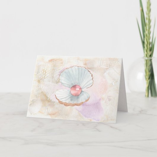 Roze Parel in Mosselschelp Kaart (Voorkant)