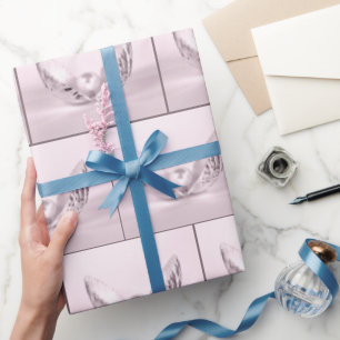 Roze parel in Seashell Cadeaupapier