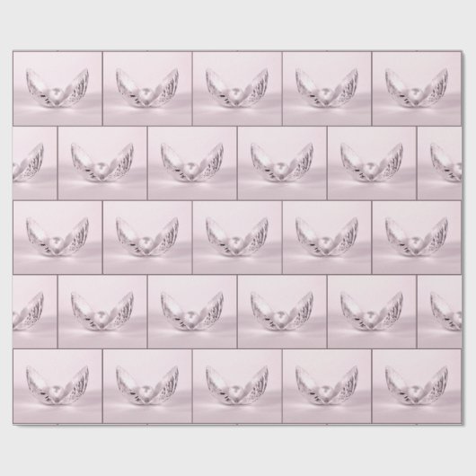 Roze parel in Seashell Cadeaupapier (Vlak)