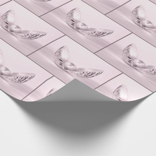 Roze parel in Seashell Cadeaupapier (Hoek)