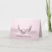 Roze Parel in Seashell Moederdag Kaart (Voorkant)