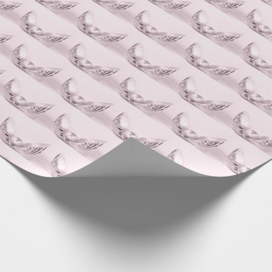 roze parel in zeeschelp cadeaupapier (Hoek)