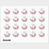 Roze Parel Lelie Roze Bruiloftsfeest Ronde Sticker (Vel)