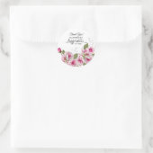 Roze Parel Lelie Roze Bruiloftsfeest Ronde Sticker (Tas)