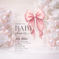 Roze Parel Lint Meisje Baby Shower