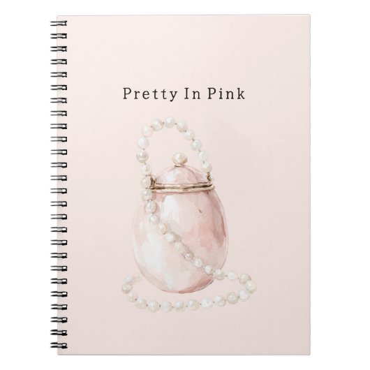 Roze Parel Sieraden Tas Notitieboek (Voorkant)