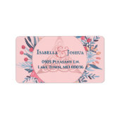 Roze Parel Waterverf Bloemen Triquetra Adres Etiket (Voorkant)