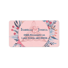 Roze Parel Waterverf Bloemen Triquetra Adres Etiket