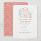 Roze Parel Zeeschelp Baby Shower Kaart (Voorkant / Achterkant)