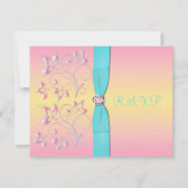 Roze parelen en  Pastels Sweet 16 RSVP-kaart RSVP Kaartje (Voorkant)