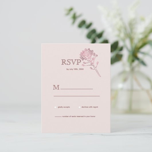 Roze parelfles RSVP (Staand voorkant)