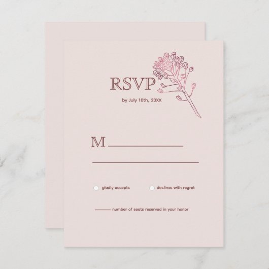 Roze parelfles RSVP (Voorkant / Achterkant)