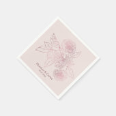 Roze parelfles servet (Hoek)