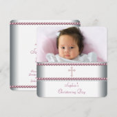 Roze parelkleurig kaart (Voorkant / Achterkant)