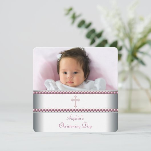 Roze parelkleurig kaart (Staand voorkant)