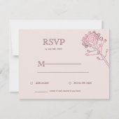 Roze parelkleurige, horizontale RSVP-botanische bu RSVP Kaartje (Voorkant)