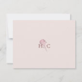 Roze parelkleurige, horizontale RSVP-botanische bu RSVP Kaartje (Achterkant)