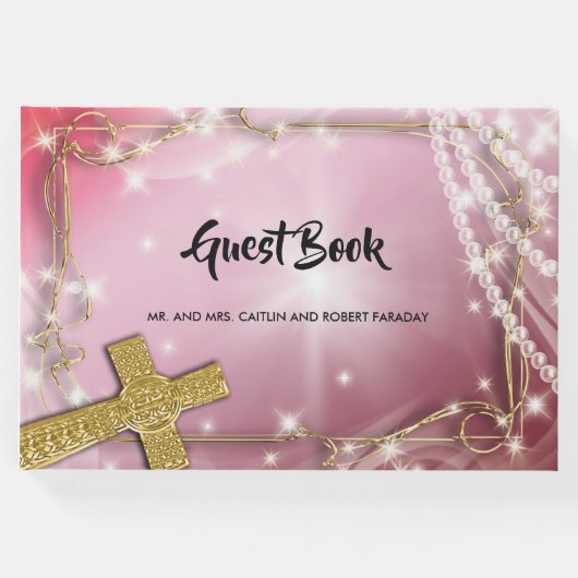  Roze Parelkruis Gastenboek (Voorkant)