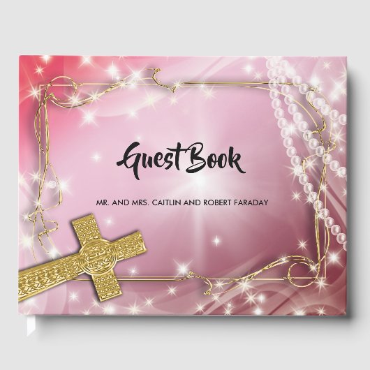  Roze Parelkruis Gastenboek (Voorkant)