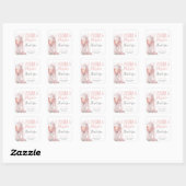 Roze Parelmoer en Prosecco Dankjewel Vierkante Sticker (Vel)